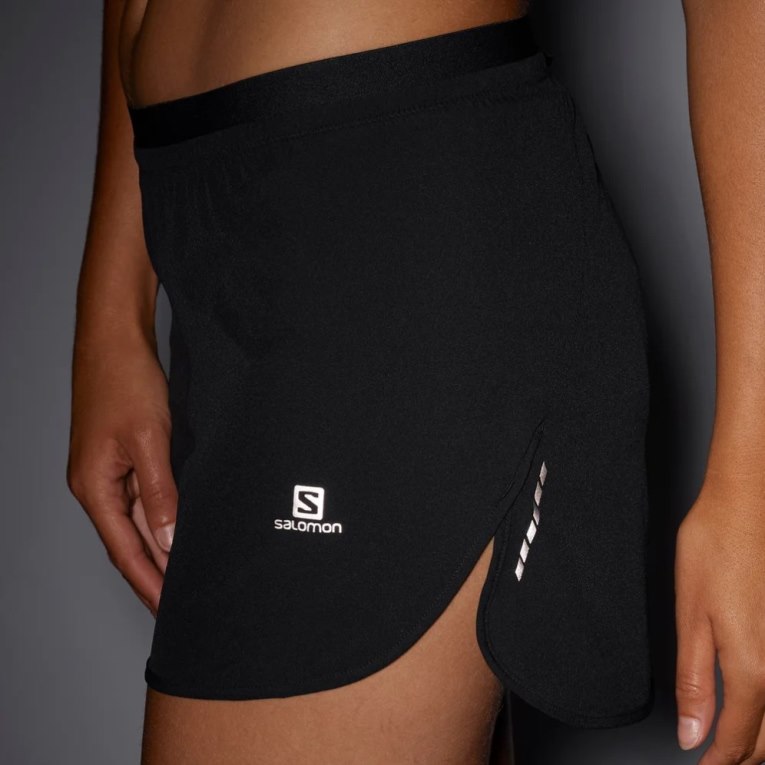 Black Salomon Cross 3'' Women's Running Shorts | PH 32980O